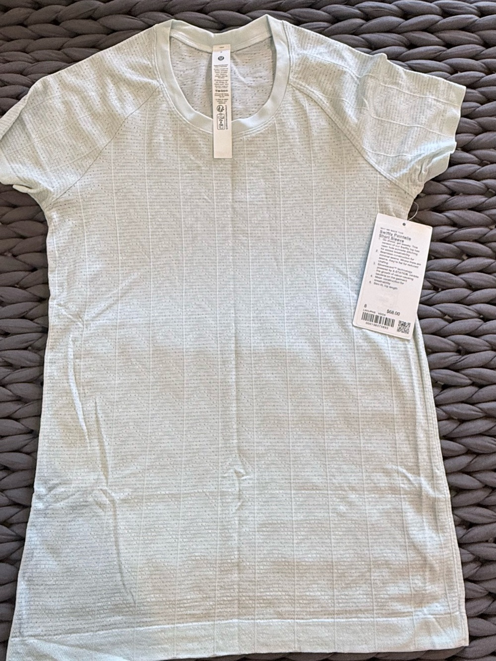 Lululemon Swiftly Tech hip length. Pointelle. HDOA. Size 8. NWT